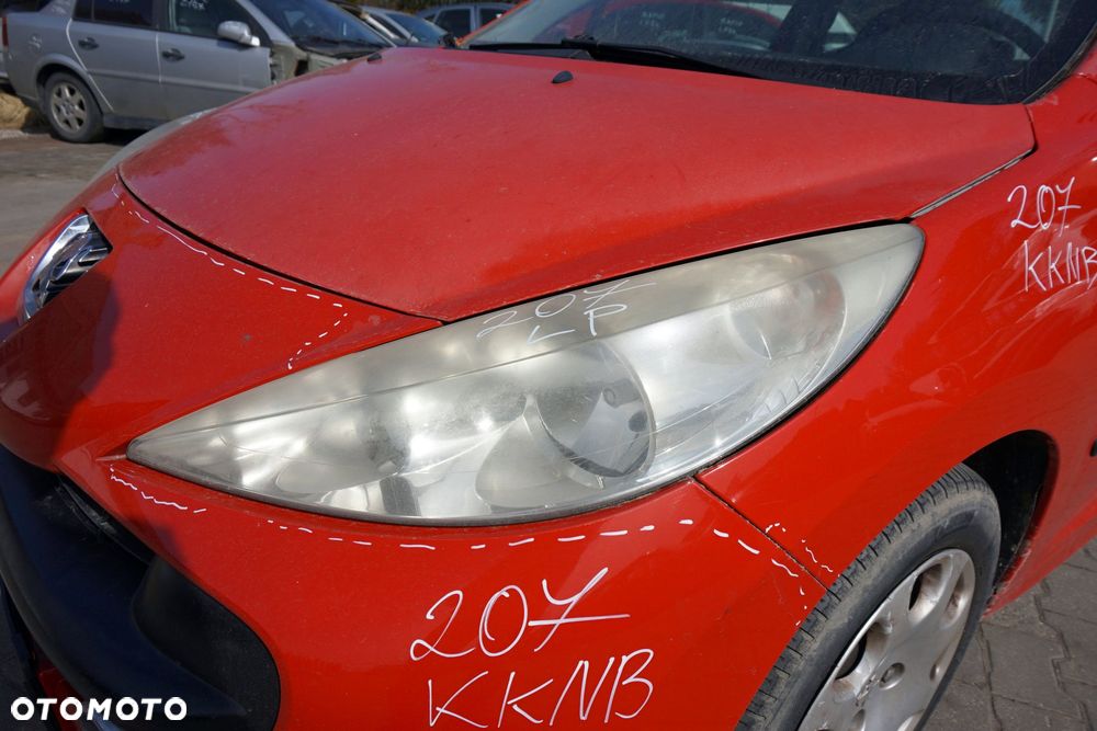 MASKA ZDERZAK BŁOTNIKI LAMPY 207  KKNB  PEUGEOT 2006-2009 CZERWONY PRZÓD KOMPLETNY - 20