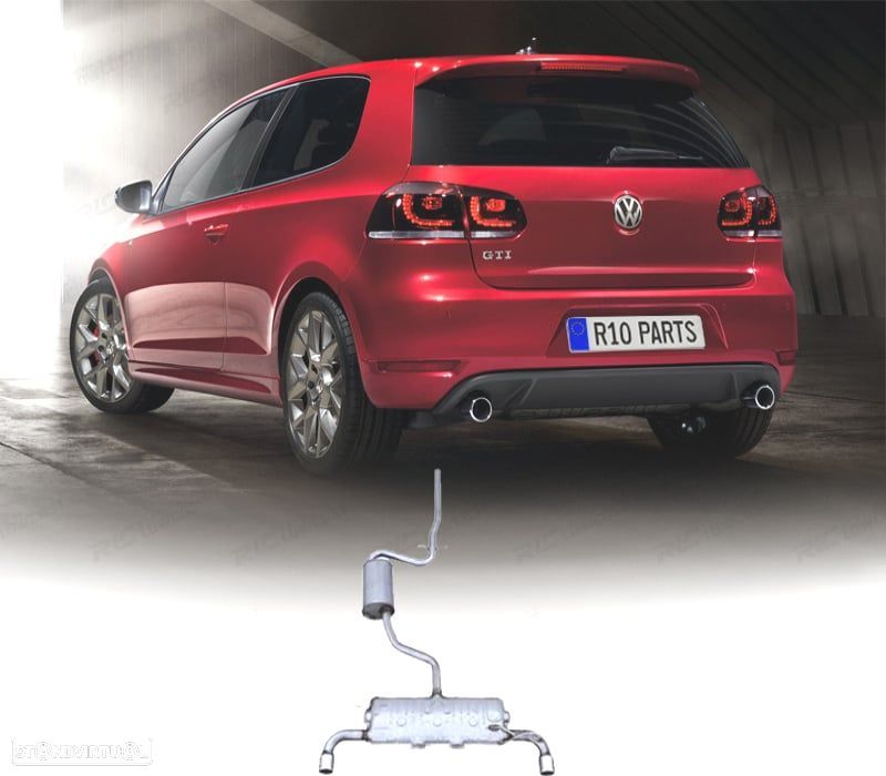 LINHA DE ESCAPE VOLKSWAGEN VW GOLF 6 LOOK GTI CATBACK - 1