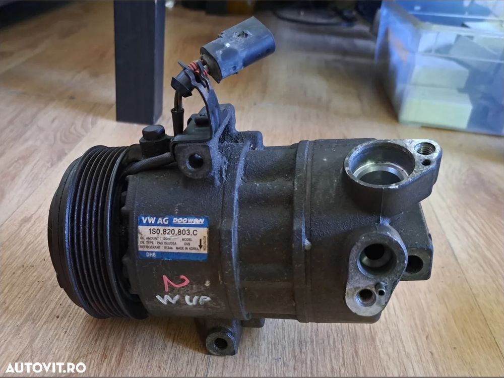 Compresor clima ac aer conditionat climatronic Skoda Citigo 1.0 mpi chy Skoda Rapid 3 1.4 tsi dsg 1.4 d 2012-2017 Seat Mii Volkswagen VW Up 1.0i Polo 1.0 cpg 2011-2024 cod: 1S0820803C ( 6 pk ) - 1