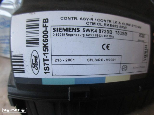 Modulo 1S7T15K600FB 5WK48730B FORD FOCUS  2002 1.4I 75CV 5P CINZENTO Módulo Confort - 3