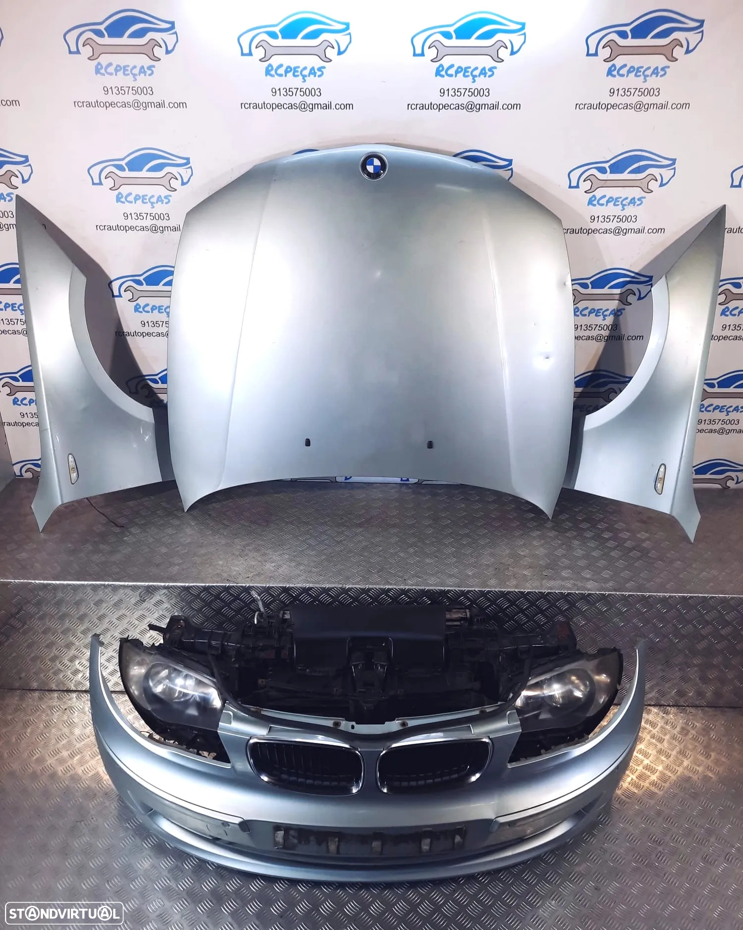 FRENTE COMPLETA BMW SERIE 1 E87 E81 LCI CAPOT PARACHOQUES SENSORES GUARDA-LAMAS OTICAS RADIADOR VENTILADOR FRENTE FIBRA REFORÇO - 2
