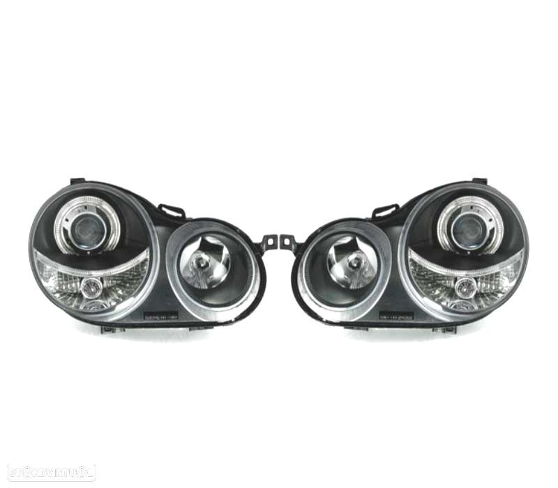 FARÓIS VOLKSWAGEN VW POLO 9N 01-05 ANGEL EYES FUNDO NEGRO - 2