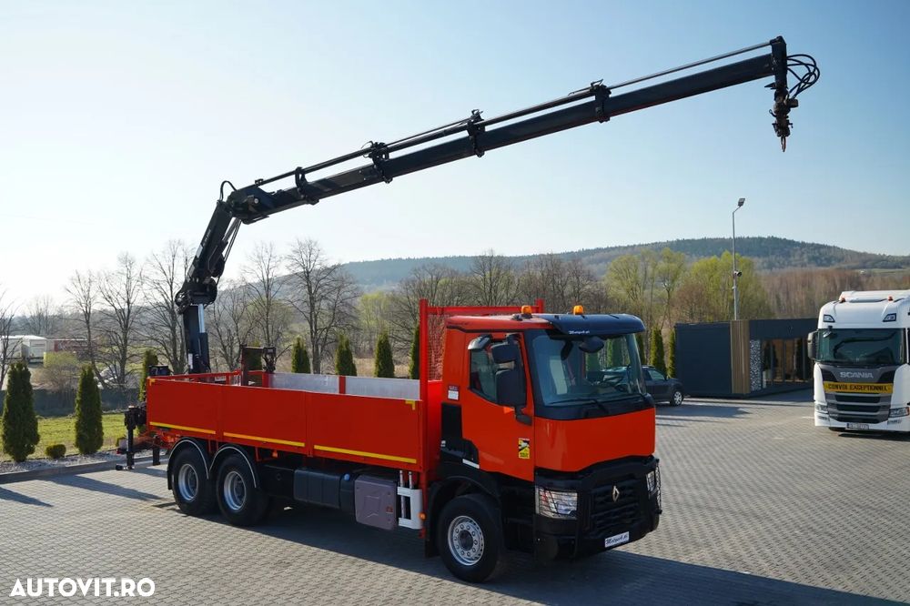 Renault C 430 / 6x4 / LIVRARE 6.7 M + CUPTOR HIAB 166 ES-4 / EXTENSIE 12.5 M / RADIOCOMANDĂ / FURCĂ / ROTATOARE - 2
