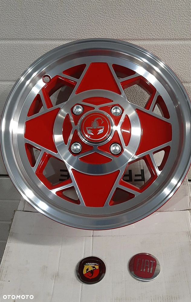 FIAT 126 126P 500  felgi NOWE 12"  CZARNE CZERWONE BIAŁE - 5