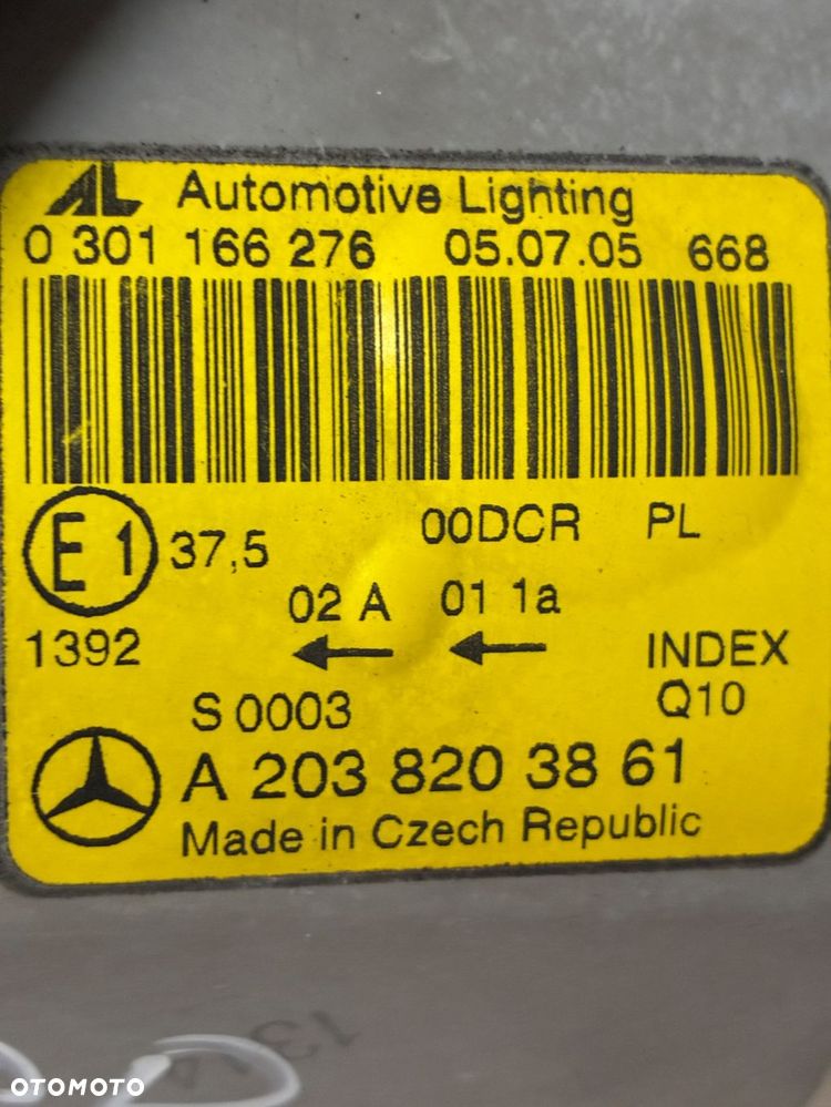 MERCEDES W203 XENON LAMPA PRZÓD PRZEDNIA PRAWA  EUROPA A2038203861 KOMPLET - 3
