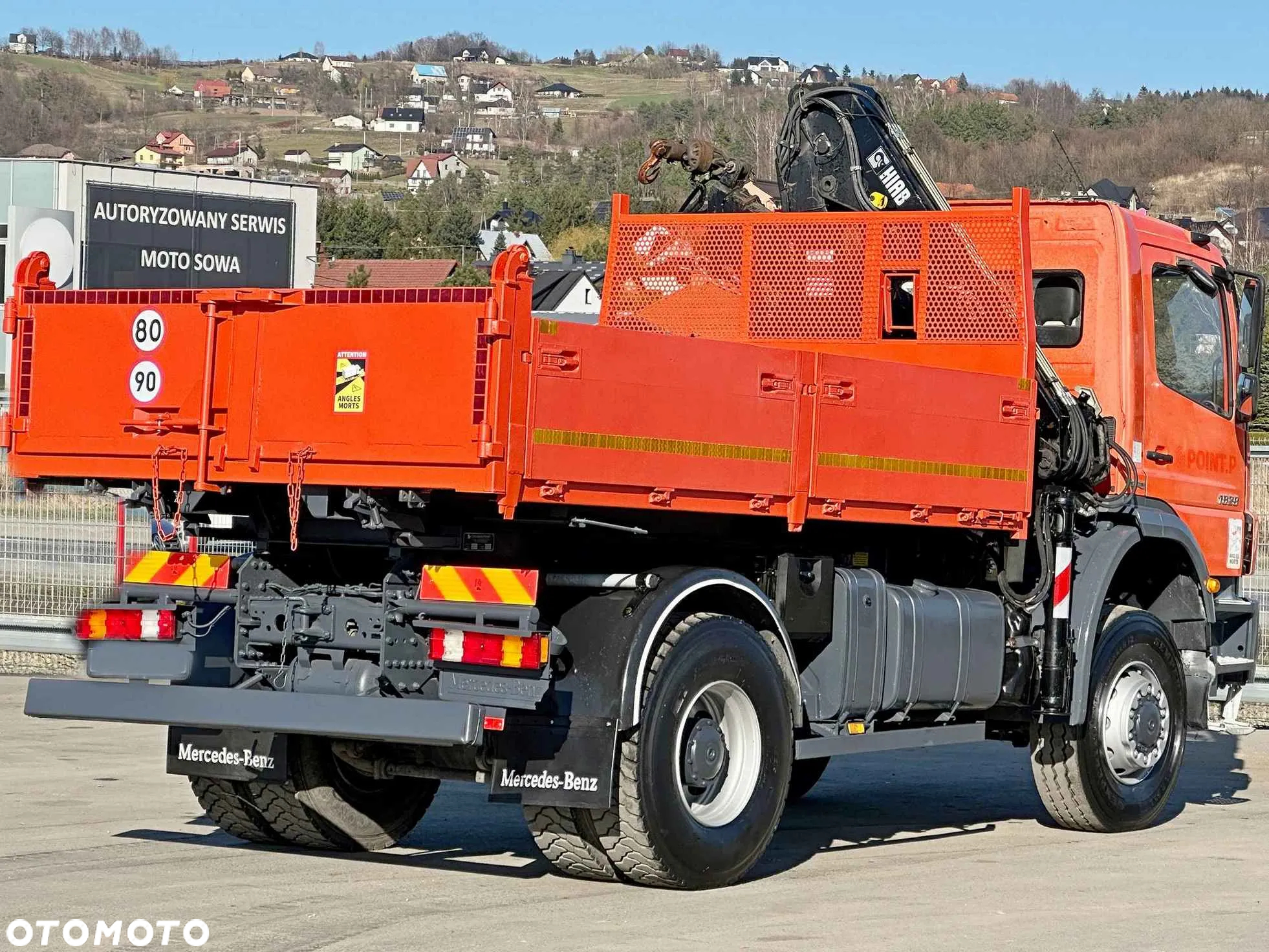 Mercedes-Benz AXOR 1829 * WYWROTKA 3,80 m * HIAB 111 HIDUO + PILOT * 4x4 - 6