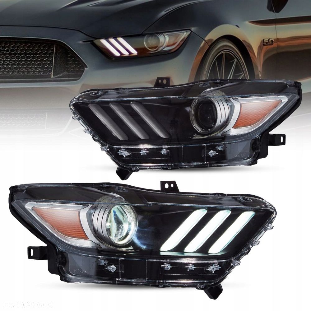 reflektor lampa kpl vland drl led neon tuning ford mustang vi 6 2015-2018 - 2