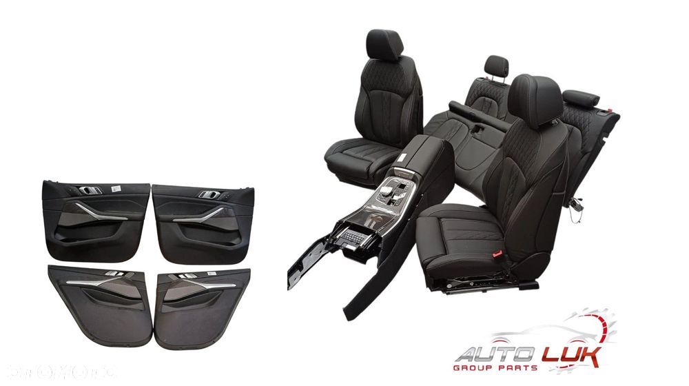 FOTEL FOTELE WNĘTRZE TAPICERKA PODŁOKIETNIK BMW X5 G05 INDIVIDUAL VASW Leather Merino black CENA BEZ WYBIERAKA I KONTROL - 2