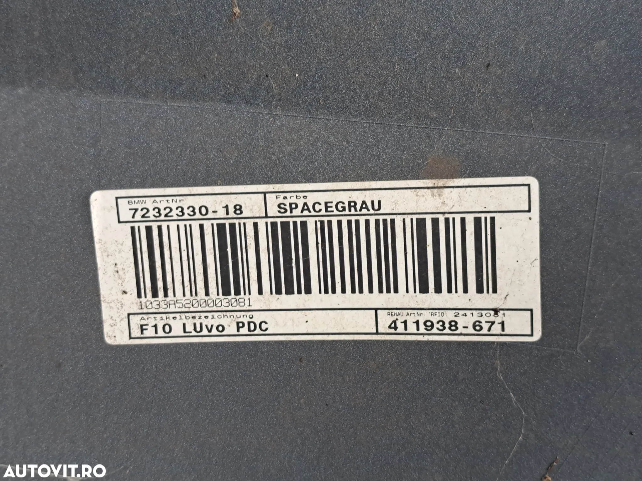 Bara fata completa cu nari grile si proiectoare cod culoare A52 Spacegrau originala BMW F10 F11 pt modele cu PDC - 6