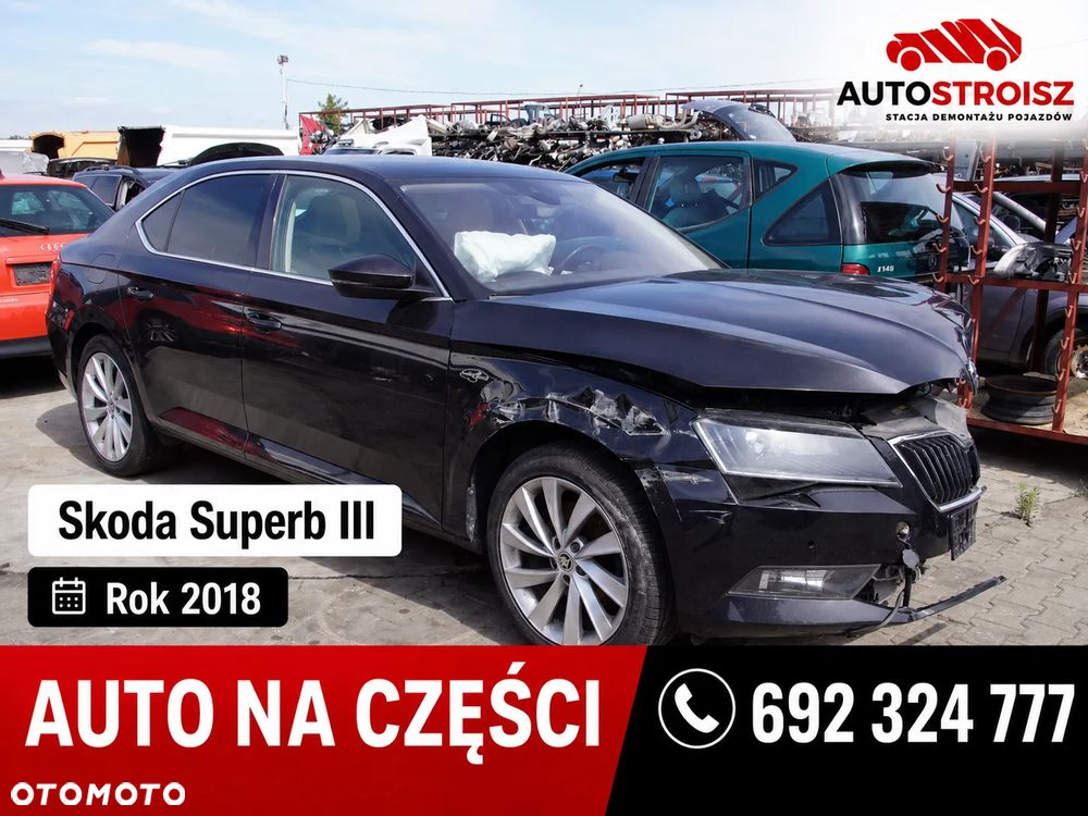 Auto na części - Skoda Superb III 2.0 TDI 190 KM DFHA TCX LF9R 2018R Silnik Skrzynia Drzwi Błotnik Zderzak Klapa Lampa Lusterko Klamka Szyba Deska Kokpit Sterownik Moduł Czujnik Licznik Wyświetlacz Panel Kierownica - 1