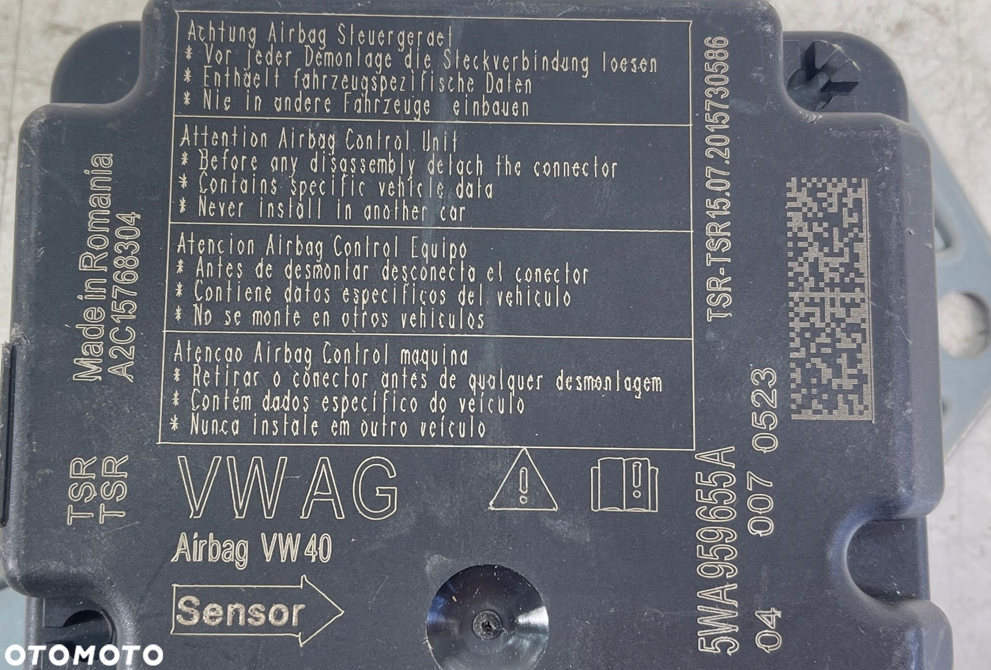 $ VW SEAT SKODA SENSOR PODUSZEK AIRBAG 5WA959655A - 3