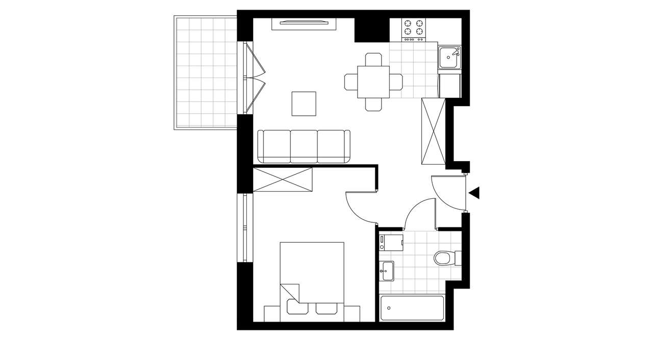 2-pokojowe mieszkanie 36m2 + balkon Bezpośrednio - Pełny obrazek: 3/12
