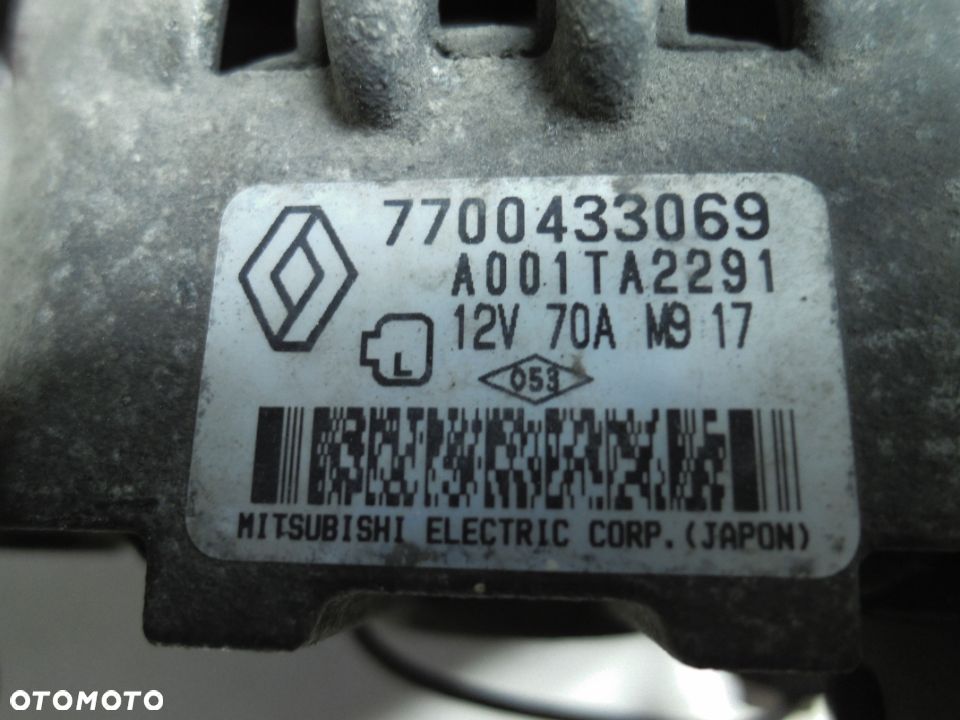 ALTERNATOR RENAULT CLIO II 1.2 Numer 7700433069 A001TA2291 - 2