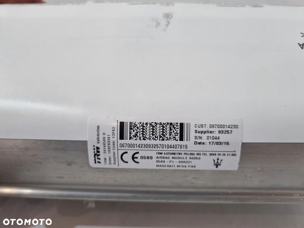 MASERATI GHIBLI III PODUSZKA POWIETRZNA PASAŻERA AIRBAG ORGINAŁ 06700014230 30342477A - 6