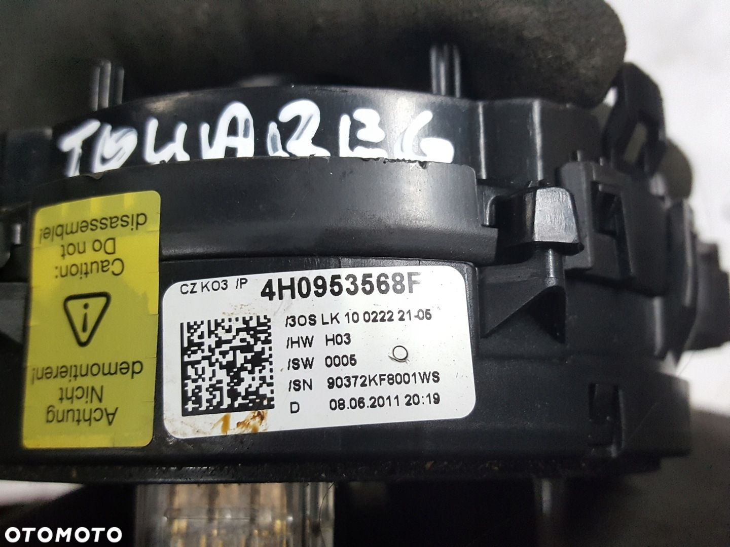VW TOUAREG II 7P 10-18r TAŚMA AIRBAG ZWIJAK 4H0953568F - 3