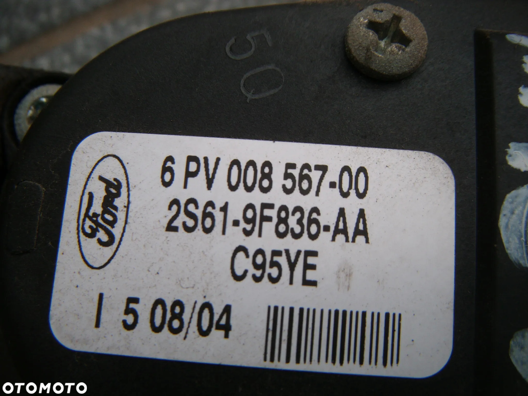 ford fiesta mk6 04r 1.4b pedał- potencjometr gazu 2s61-9f836-aa - 2
