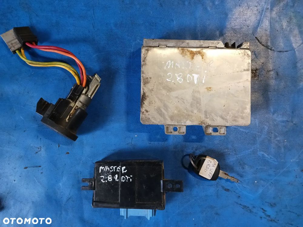 Zestaw startowy do odpalenia sterownik Ecu OE 8200054886 Renault master Opel movano Nissan Interstar 98-03 2,8DTI 114KM stacyjka moduł immobilizera p8200032776h komplet - 2