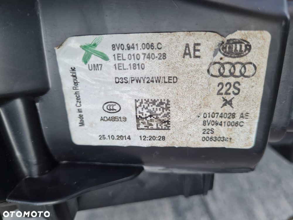 audi a3 s3 sedan cabrio 8v0 8v lampa prawa przód bi xenon led 8v0941006c - 8