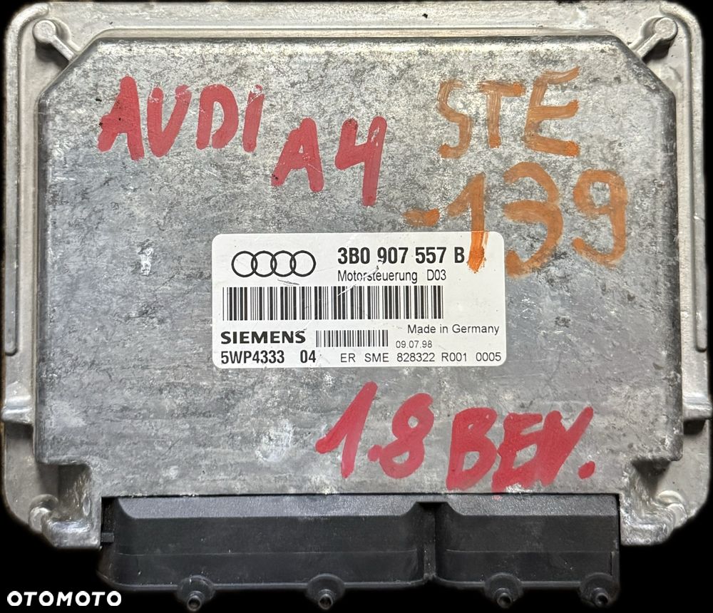 Sterownik Silnika ECU Komputer Volkswagen Skoda Seat Audi 3B0907557B - 1