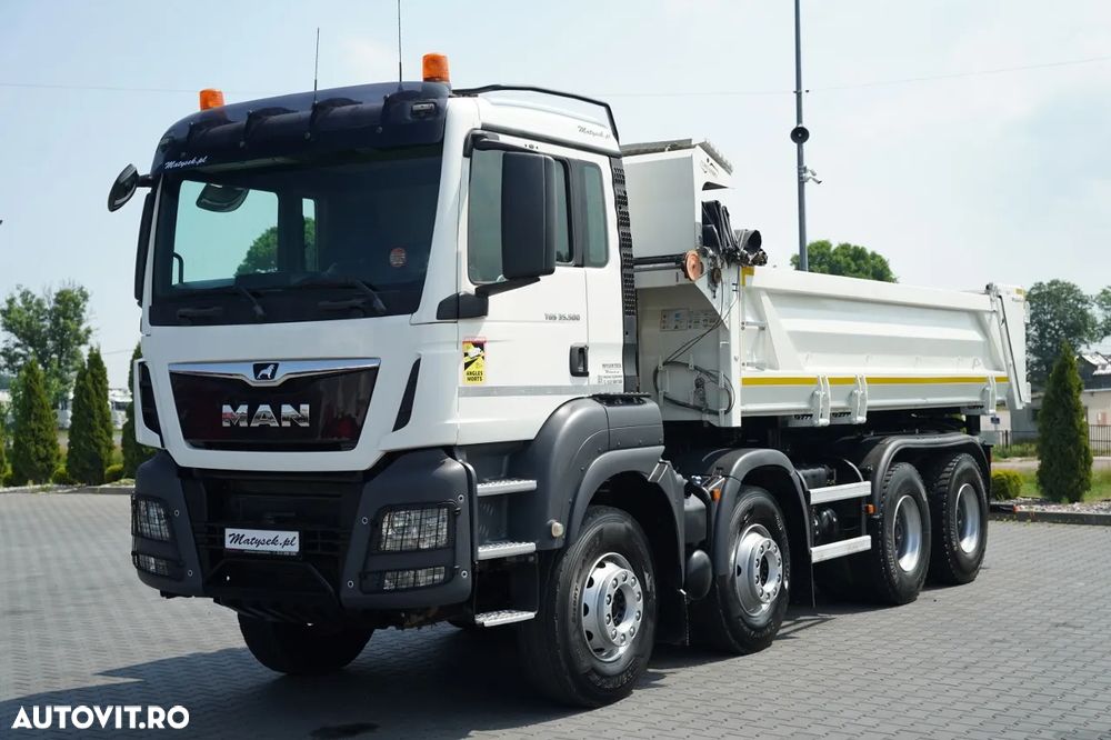 MAN TGS 35.500 / 8X4 / BASCULATOR CU 2 LATE / HIDROCLAPĂ / HIDROCLAPĂ BORDMATIC / PERDĂ ELECTRICĂ / AUTOMATĂ / EURO 6 - 11