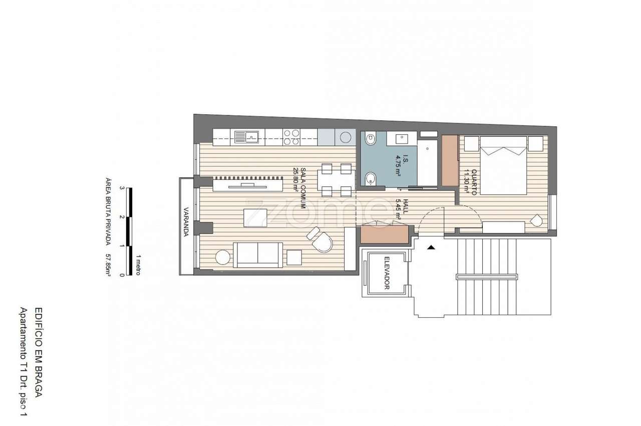 T1 NOVO - Edifício Pópulo BRAGA - Grande imagem: 5/10