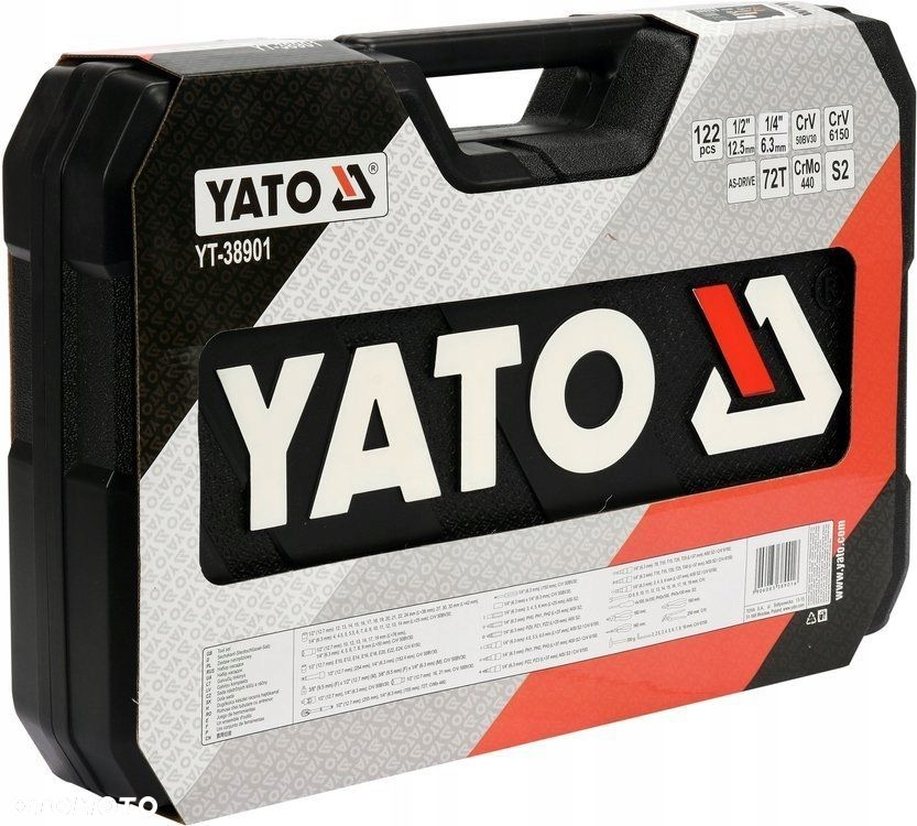 YATO ZESTAW NARZĘDZIOWY XXL 122el KLUCZE NASADOWE TORX 1/2" 1/4" YT-3890 1 - 7