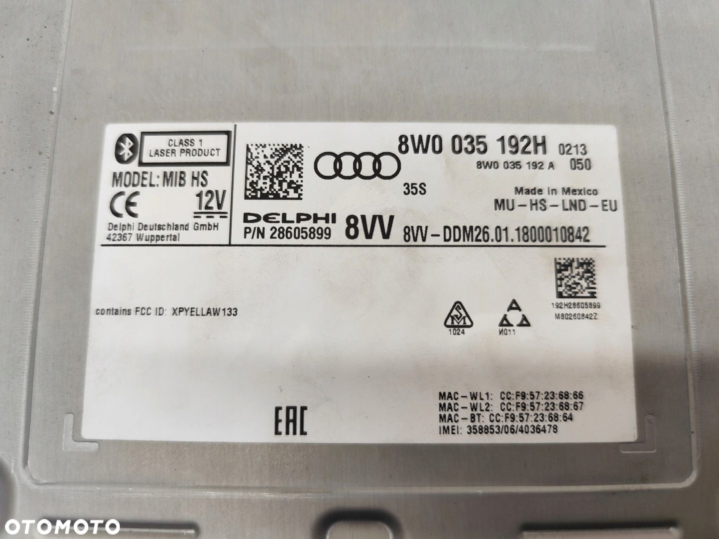 AUDI Q5 80A CZYTNIK NAWIGACJI NAVI MIB HS SIM 8W0035192H - 5