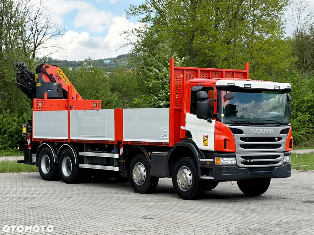 Scania P 410 * SKRZYNIA 7,30m * PALFINGER PK 34002 - SH F + PILOT * 8x4 - 3
