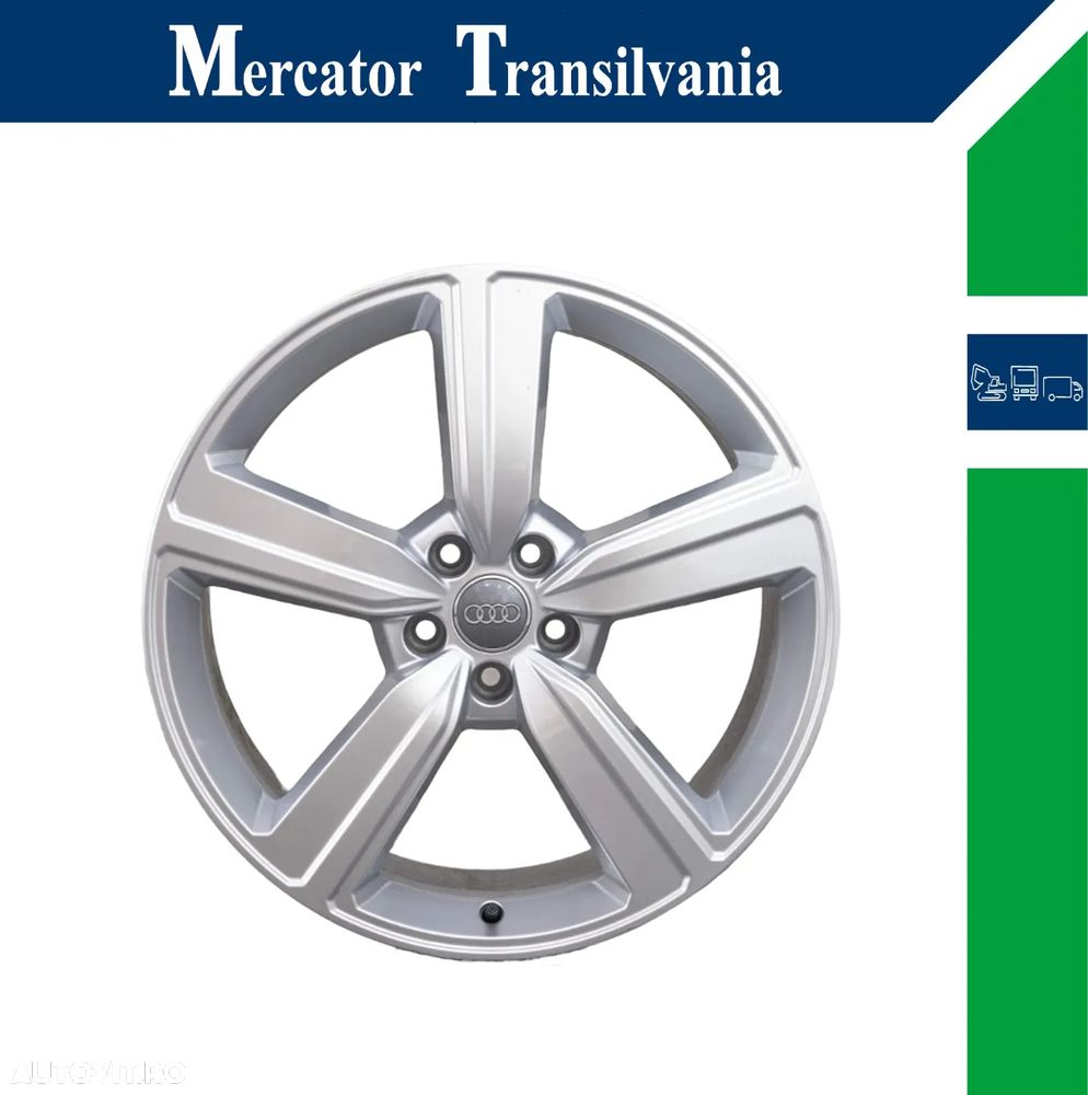 Janta NOUA -  9JX20 Audi ET 38, PCD 5x112, CB 66.5, OEM 4KE.601.025S 5 prezoane, 112 mm distanta intre prezoane, 66.5 fiu flansa, Culoare Argintiu, JANTA ORIGINALA