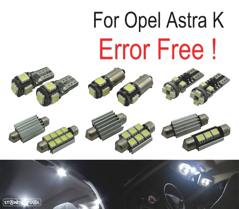KIT COMPLETO 13 LAMPADAS LED INTERIOR PARA OPEL ASTRA K OPC GTC 15- - 1