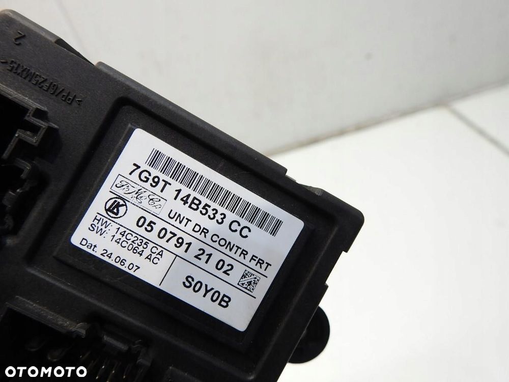 MODUŁ STEROWNIK DRZWI LEWY PRZÓD FORD MONDEO MK4 IV 7G9T14B533CC 0507912102 - 5