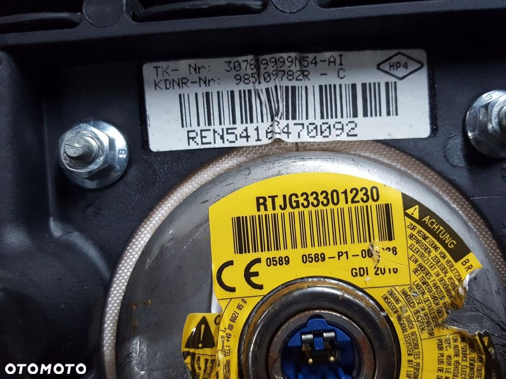 DACIA DUSTER I LIFT 13-17r PODUSZKA AIRBAG KIEROWCY 985109782R - 5