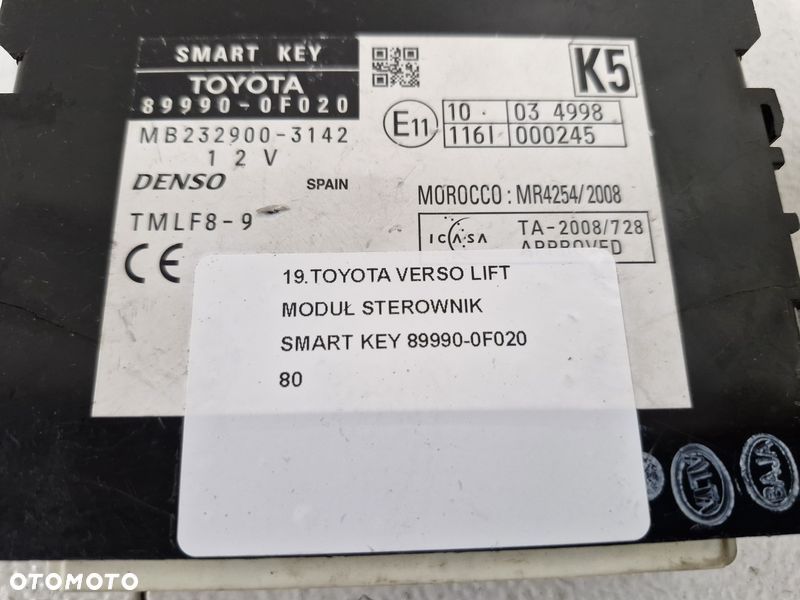 TOYOTA VERSO LIFT MODUŁ STEROWNIK SMART KEY 89990-0F020 - 2