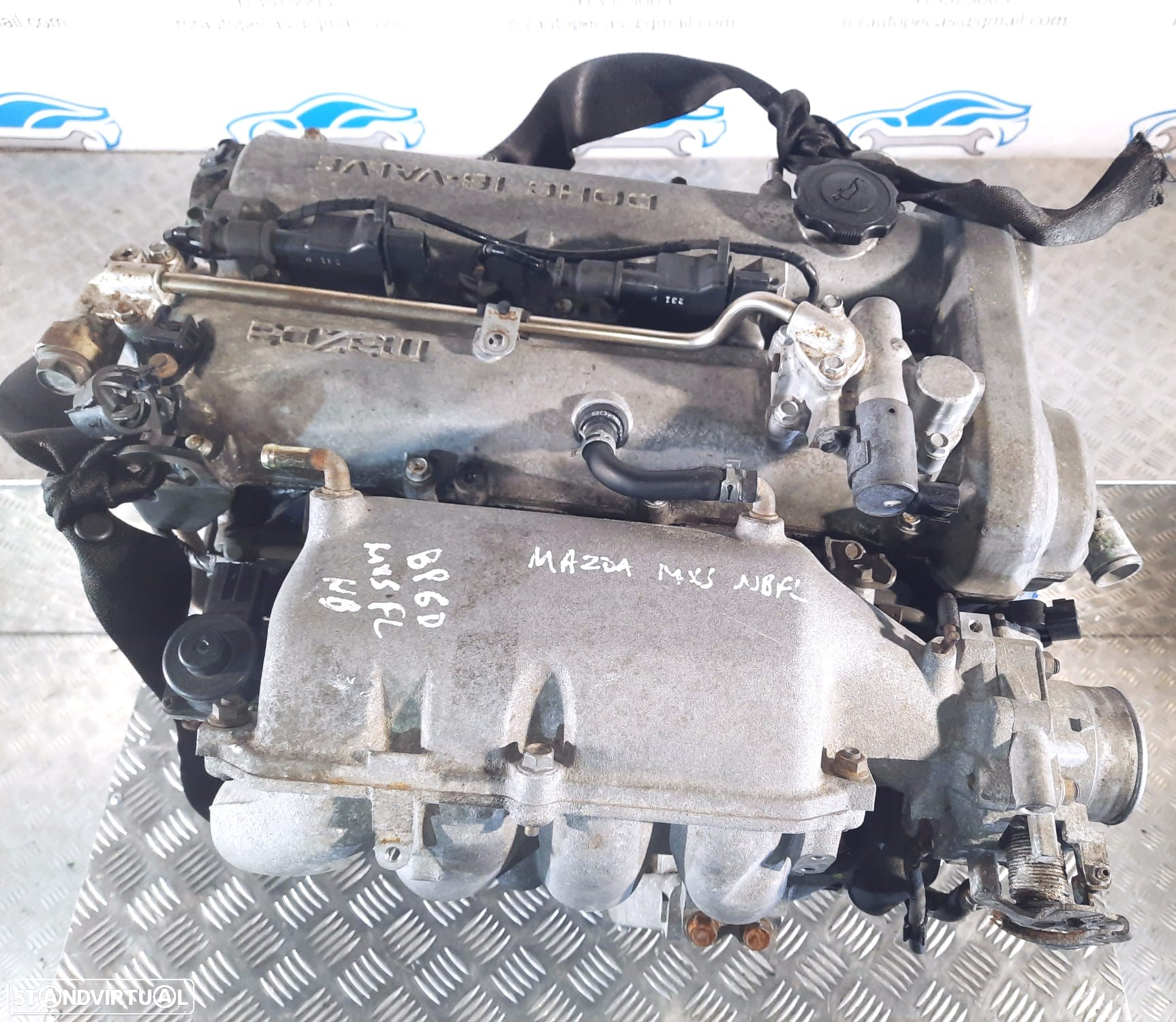 .MOTOR COMPLETO 1.8i 16V 146CV BP6D DOHC MAZDA MX5 MX-5 II 2 MK2.5 NB MOTOR ARRANQUE ALTERNADOR BIMASSA COMPRESSOR AR CONDICIONADO BOMBA DIRECAO TURBO INJETORES - 8