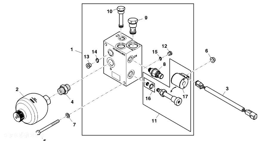 John Deere 960 - Elekt. zawór proporcjonalny DC217716 (Układ hydrauliczny) - 1