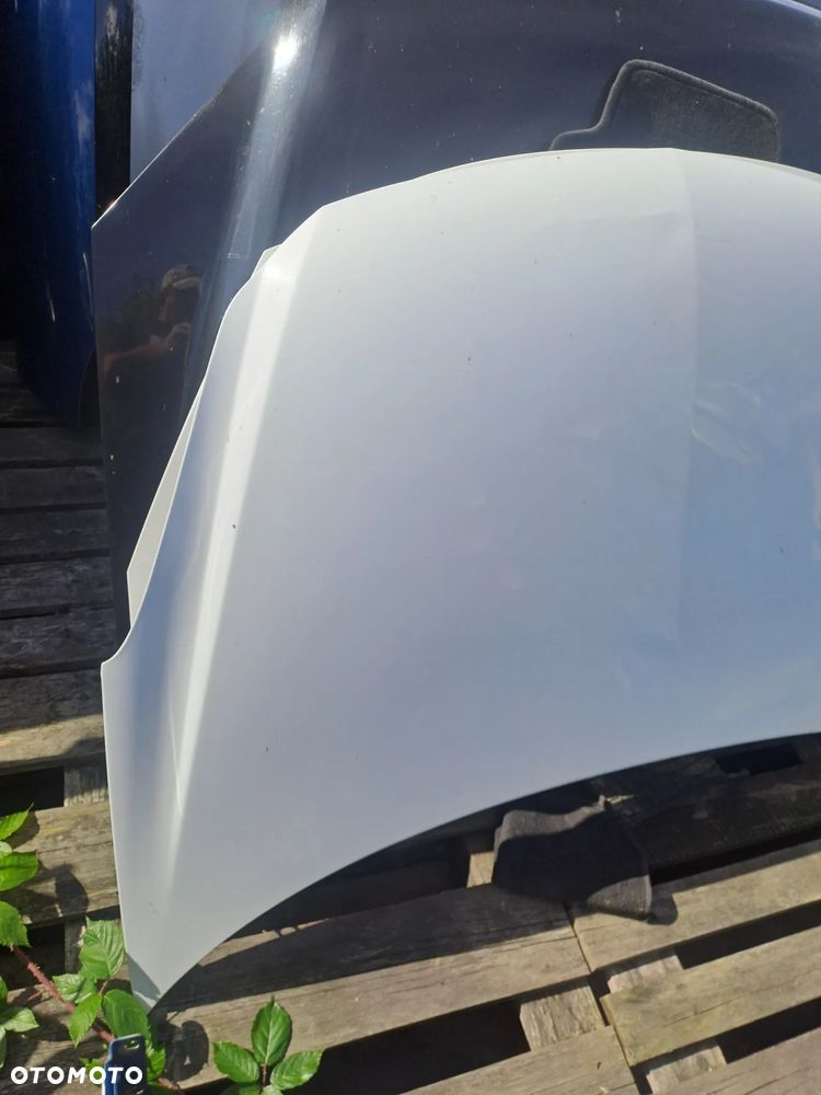 Opel Corsa D maska bez korozji kolor biały kod lakieru Z474 z zawiasami - 11