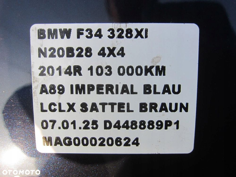 BMW 3 F34 GT DACH POSZYCIE DACHU PANORAMA A89 IMPERIAL BLAU 41317334055 - 3