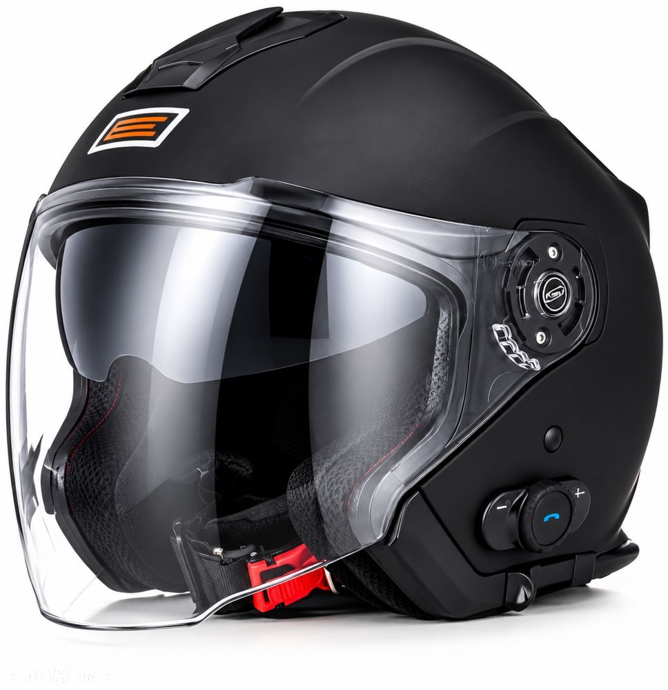 KASK otwarty + Intercom Mikrofon  ORIGINE Palio Słuchawka Bluetooth Czarny MAT Jet XL - 4