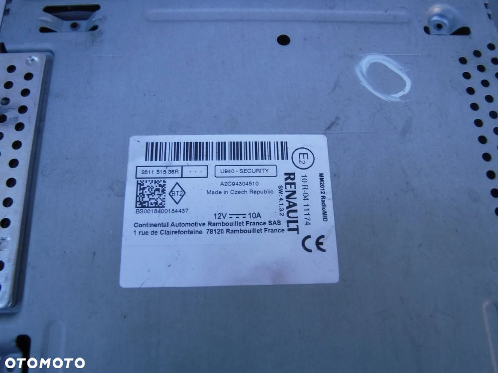 RENAULT ZOE CAPTUR CLIO RADIO CZYTNIK NAWIGACJI 281151536R - 2