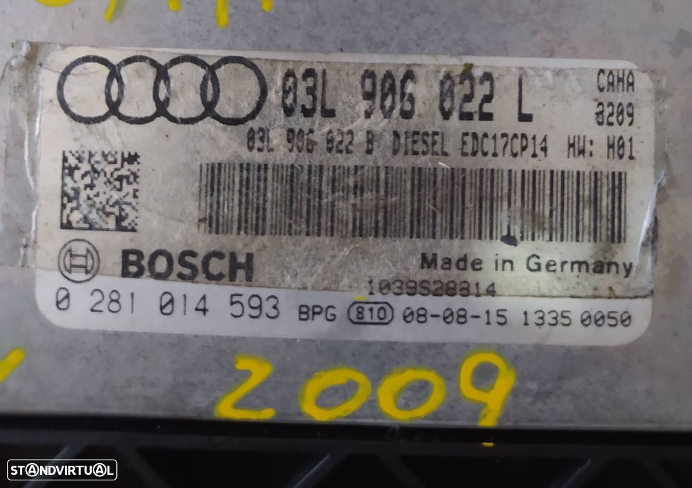 centralina audi A4 2.0TDI 170cv CAHA  0281014593 / 03L906022L  Telf 933 023 959 - 3