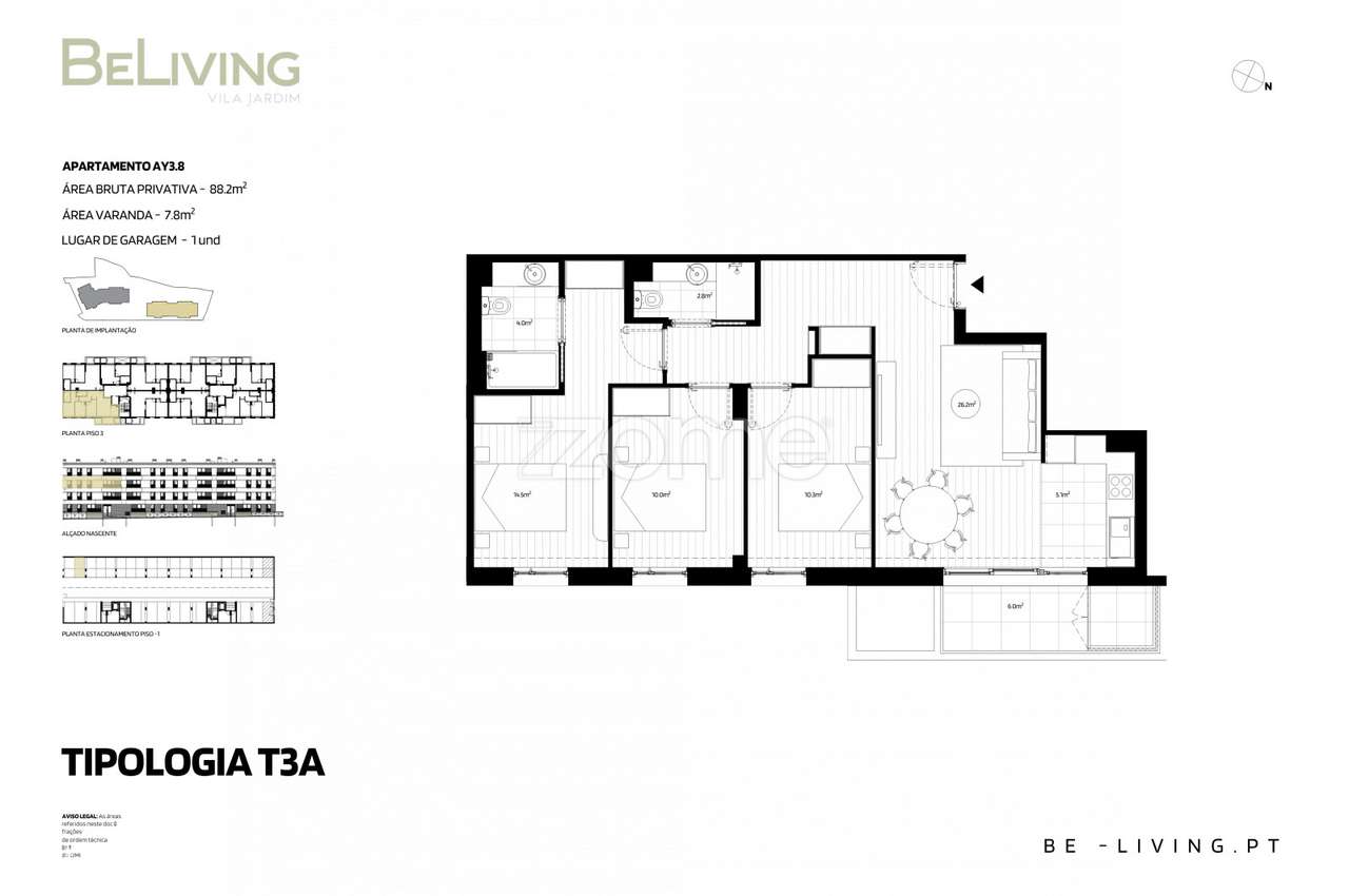 T3 | BeLiving Vila Jardim – Vila das Aves, Santo Tirso - Grande imagem: 2/15