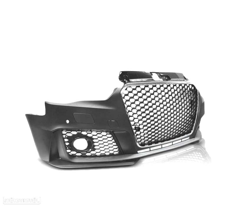 PARACHOQUES FRONTAL AUDI A3 8V 12-16 LOOK RS3 CROMADO PRETO PDC - 2