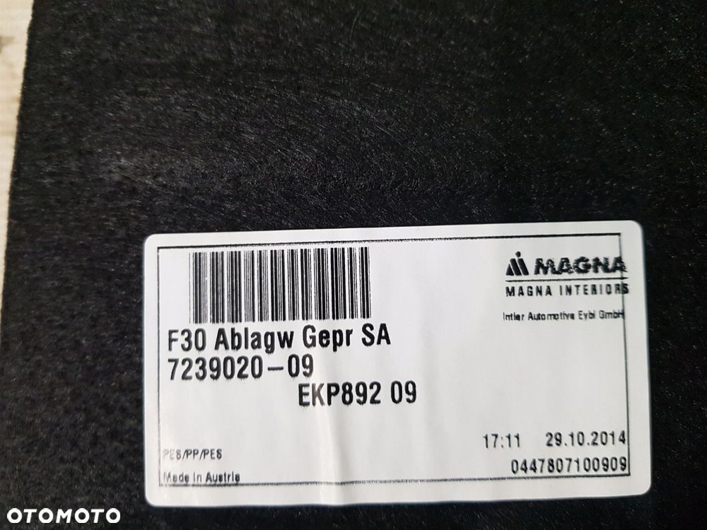 wkład bagażnika schowek wanna 7239020 bmw f30 eur 3.0d - 8