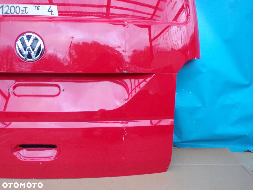 VW T6 TRANSPORTER 15- KLAPA TYLNA PEŁNA CZERWONA - 4
