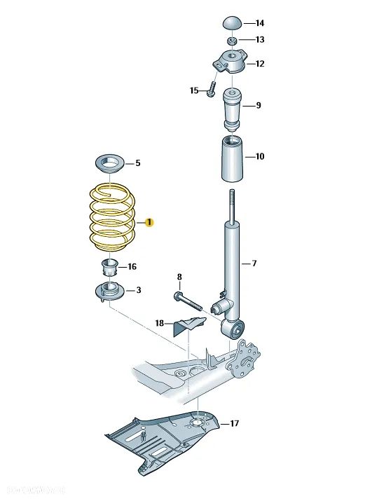 5Q0511121AC Oryginalna Sprężyna śrubowa - 4
