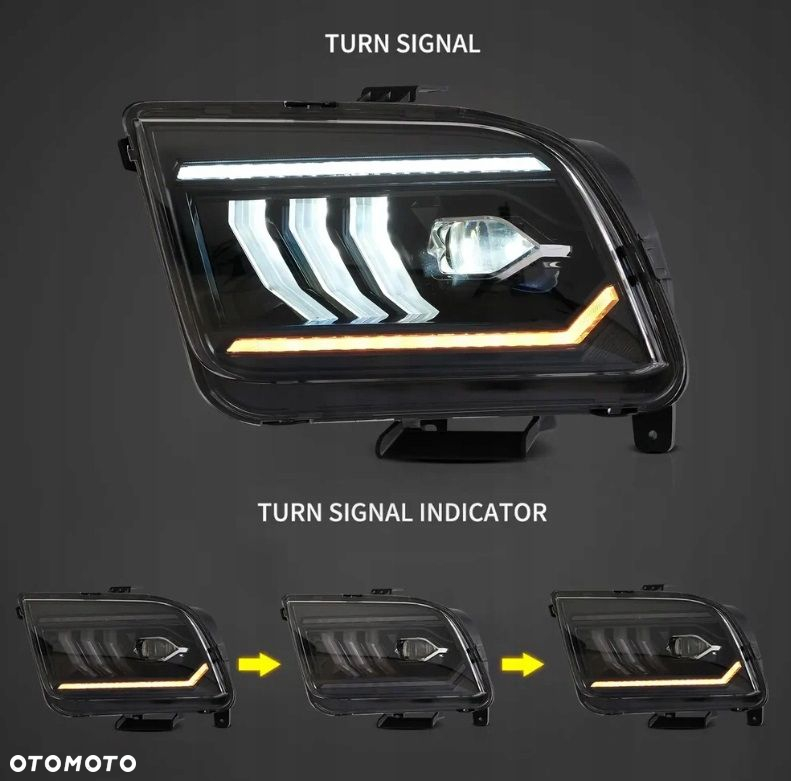 Reflektory Lampy Vland Soczewka Led Black Czarne Ford Mustang V 5 2004-2009 - 7