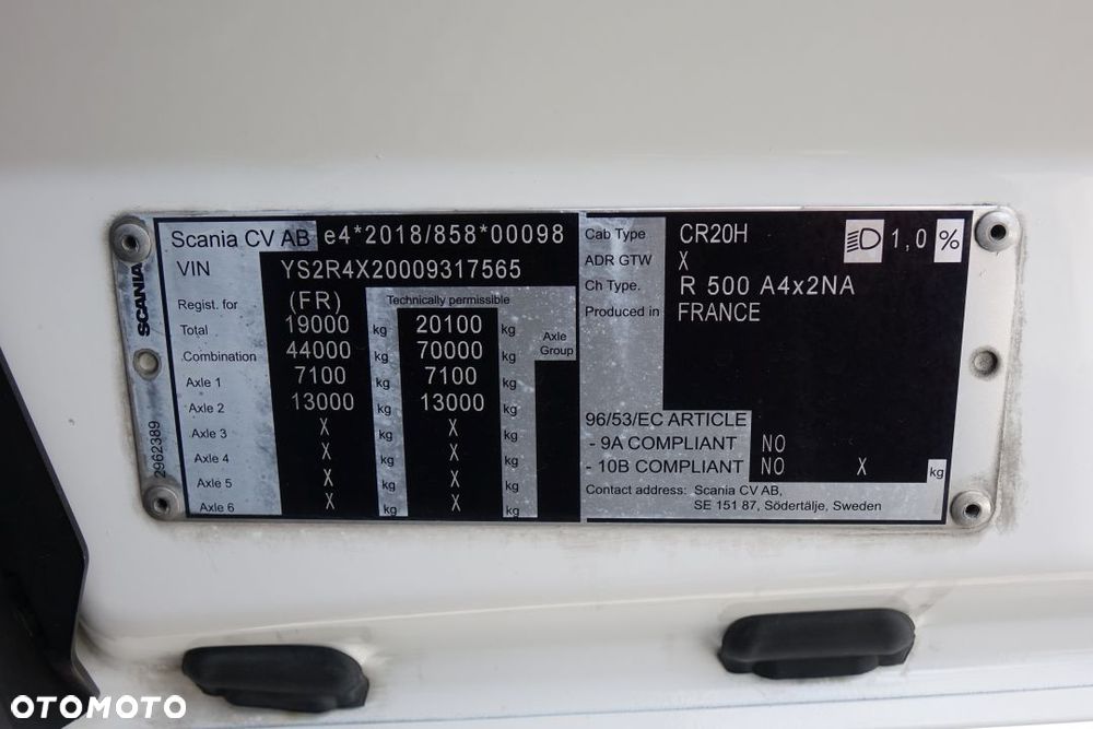 Scania R500 / EURO 6 / STANDARD / AUTOMAT / RETARDER / KLIMATYZACJA POSTOJOWA / LODÓWKA  /  2 ZBIORNIKI - 35