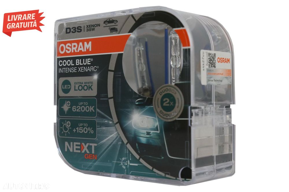 Set 2 Becuri Auto Xenon OSRAM XENARC COOL BLUE INTENSE NEXT GEN D3S HID 66340CBN-H- livrare gratuita - 2
