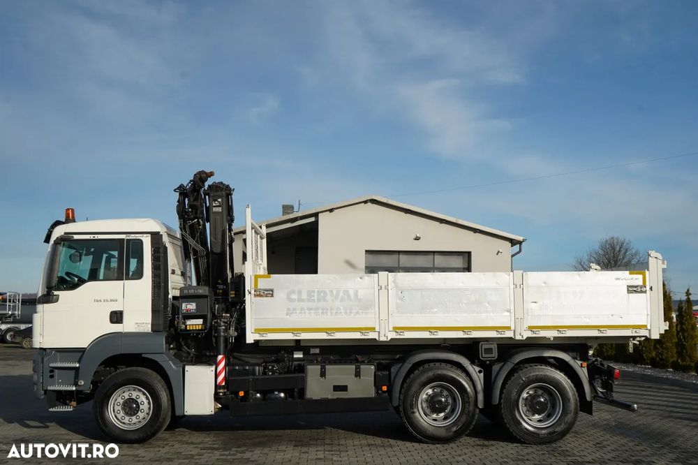 MAN TGS 33.360 / 6x4 / BASCULĂ SPATE 5.8 M + HIAB XS 122 HGV / RADIOCOMANDĂ / HGV ÎN SPATELE CABINEI / EURO 5 / MANUALĂ - 8