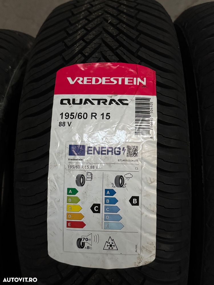 Vând 4 anvelope 195/60/15 vredestein de patru sezoane noi - 2